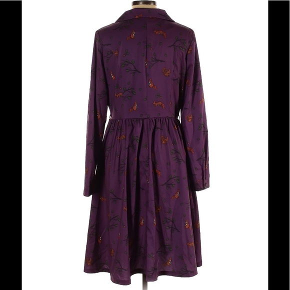 Lindy Bop Squirrel Print Shirt Dress - Picture 2 of 8
